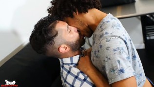 Jacob grabs his cock & shoves it slowly into Derek’s ass
